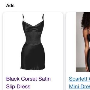 Heiress Black Satin Corset Dress